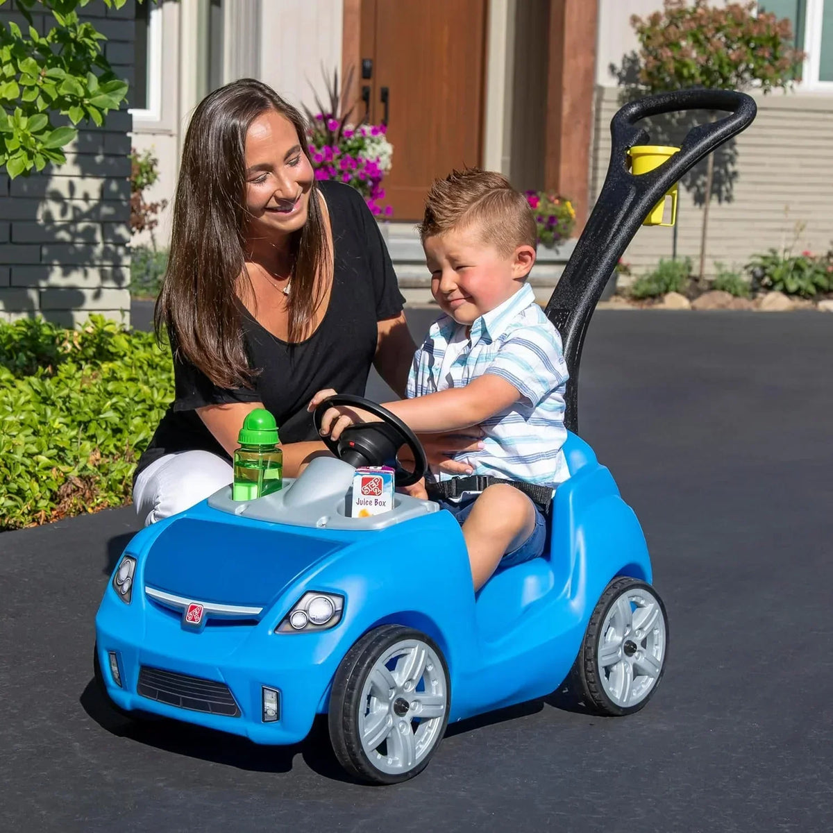 Step2 Ride-On Push Toy Car, Pink, Large, With Included Seat Belt - Whisper Ride II