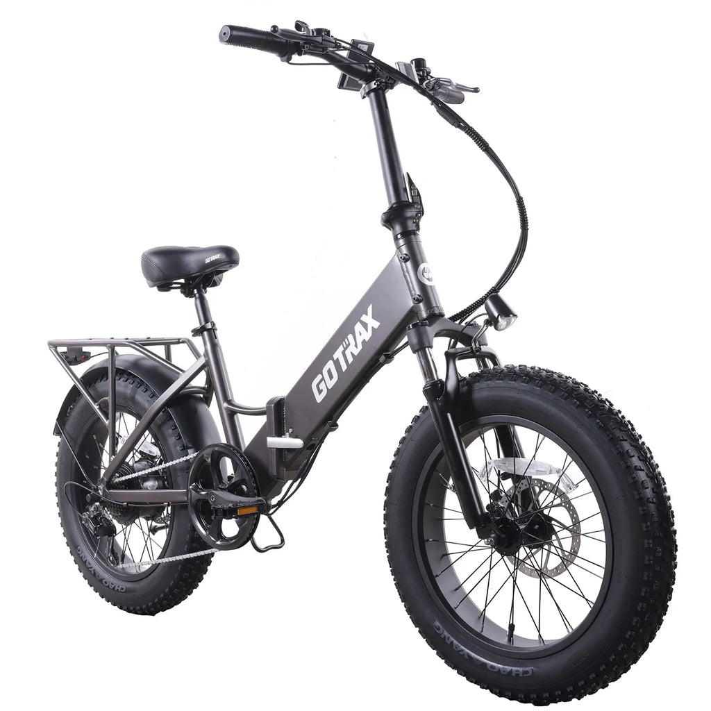 GOTRAX F3 500W Folding Fat Tire Electric Bike, 20in x 4in Tires, 20 MPH, 60 Mile Range - F3