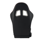 PVC Single Adjuster Double Track Racing Seats, Black - Pair