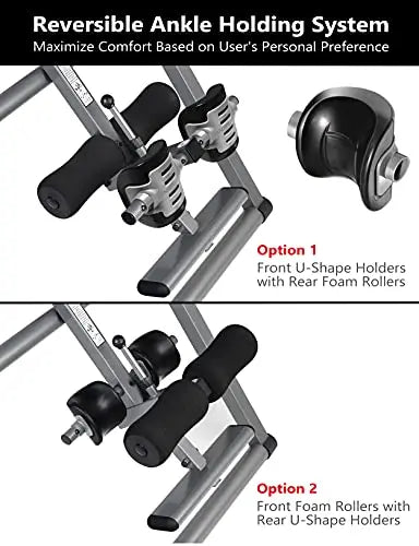 HEALTH AND FITNESS Inversion Table With Heavy-Duty Steel Frame And Adjustable Ankle Holders - ITX9600