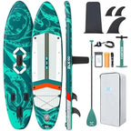 ZLX Inflatable Stand-Up Paddle Board, 11'6in, Extra-Wide, Jade Canyon