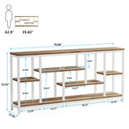 3-Tier Console Sofa Table With Storage, 70.9 Inch