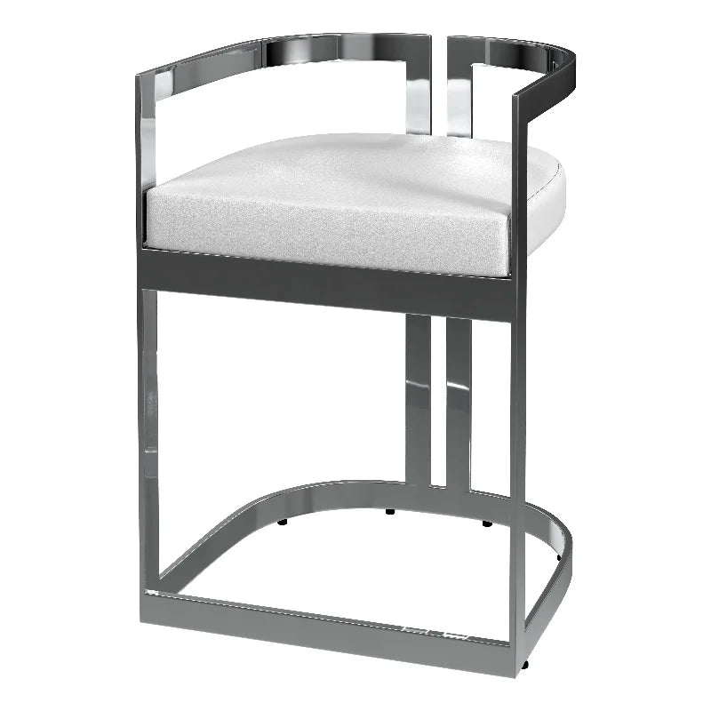 Butler Specialty Company Clarence Faux Leather 23in Dining Stool - Nickel Plated