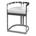 Butler Specialty Company Clarence Faux Leather 23in Dining Stool - Nickel Plated