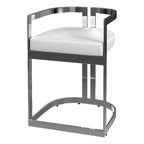 Butler Specialty Company Clarence Faux Leather 23in Dining Stool - Nickel Plated