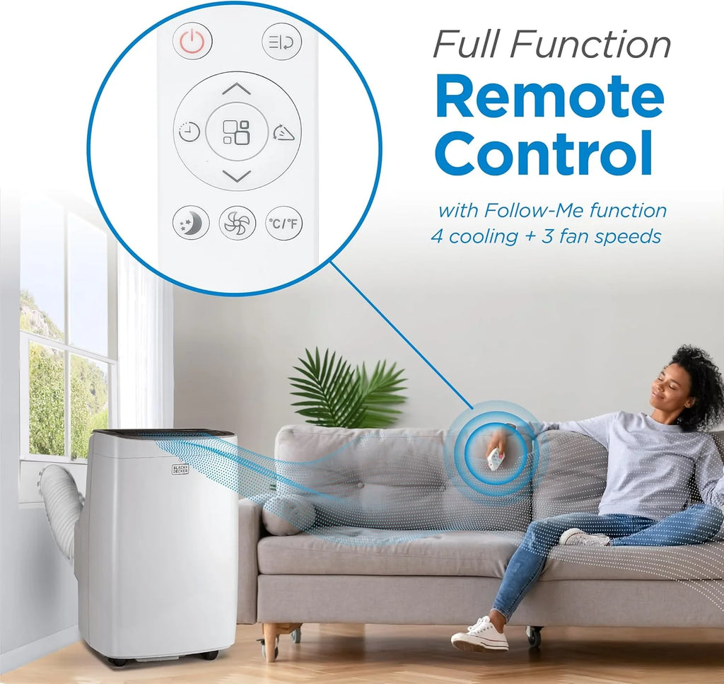 BLACK+DECKER Portable Air Conditioner 10,000 BTU for Rooms up to 450 Sq. Ft., White