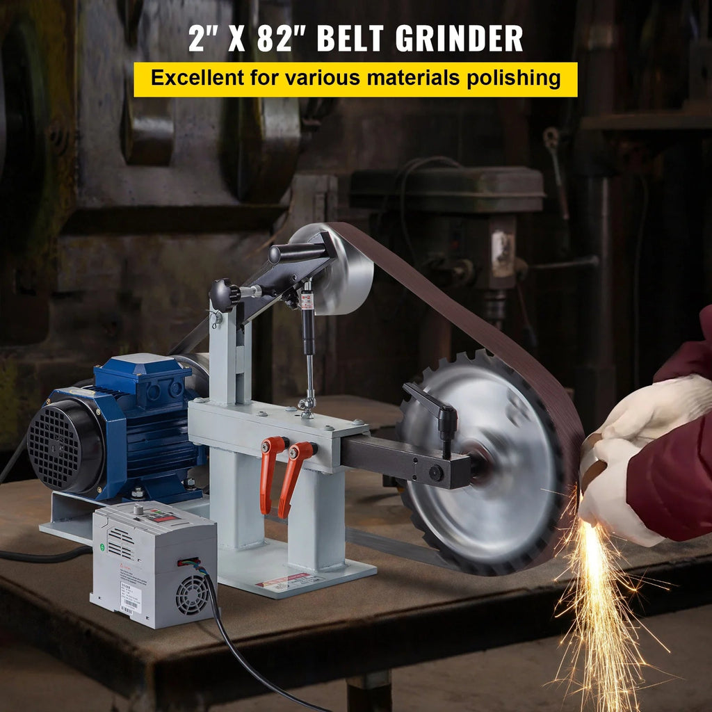 KFFKFF Metalworking Belt Sander Grinder, 1500W 2HP, 2 x 82 in, 3-in-1