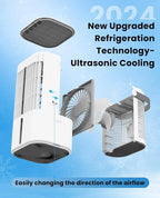 Portable Evaporative Air Cooler With 180 Degree Auto Rotation, 3 Wind Speeds, 2-4H Timer, 1000ml Tank