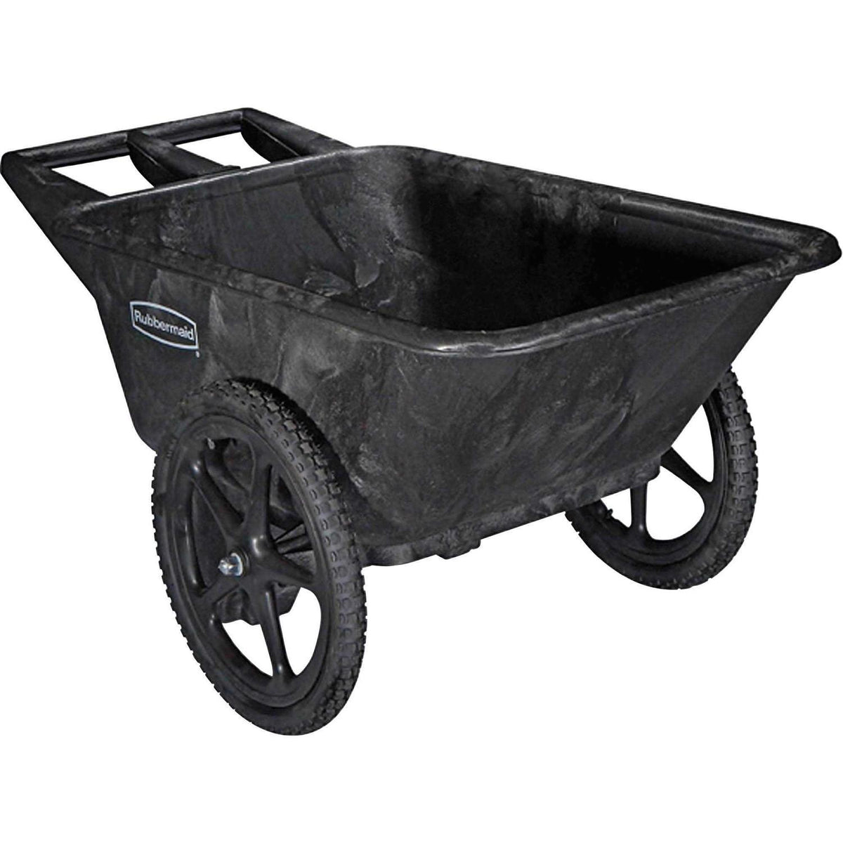 Rubbermaid Big Wheel Agriculture Cart, 300-lb Capacity, 71/2 Cubic Feet, Black - 323/4w x 571/2d x 281/4h