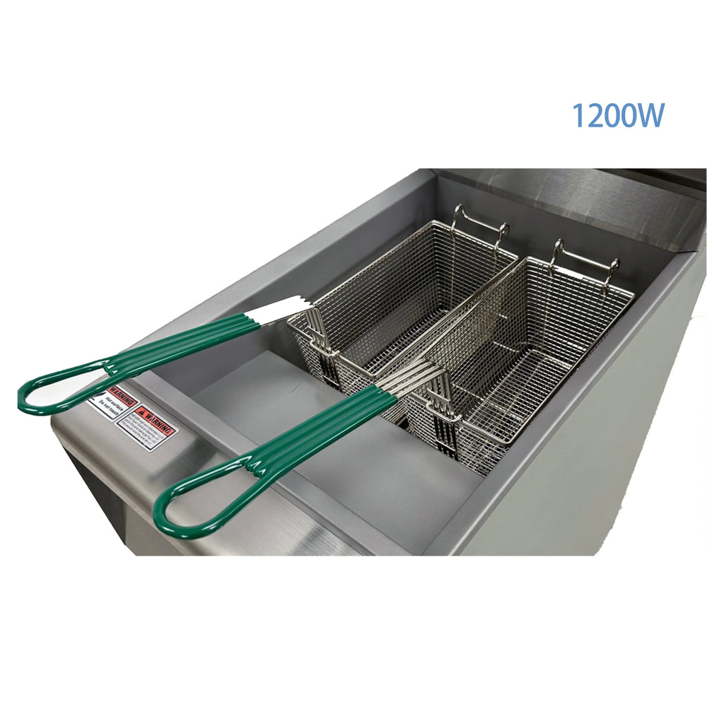 Commercial Electric Deep Fryer, 40 lbs Capacity, 220V, 1200W, 2 Baskets