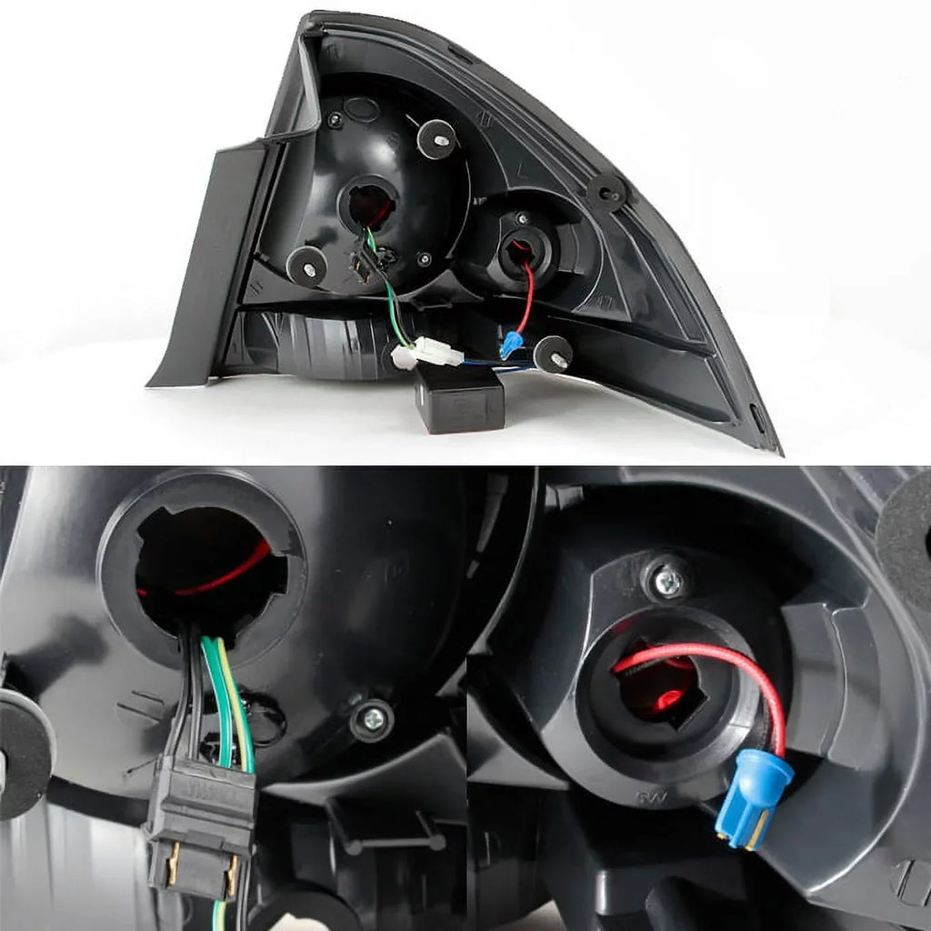 AKKON Black Smoked LED Halo Headlights And LED Tail Lights For 2006-2013 Chevy Impala And 2014-2016 Chevy Impala Limited