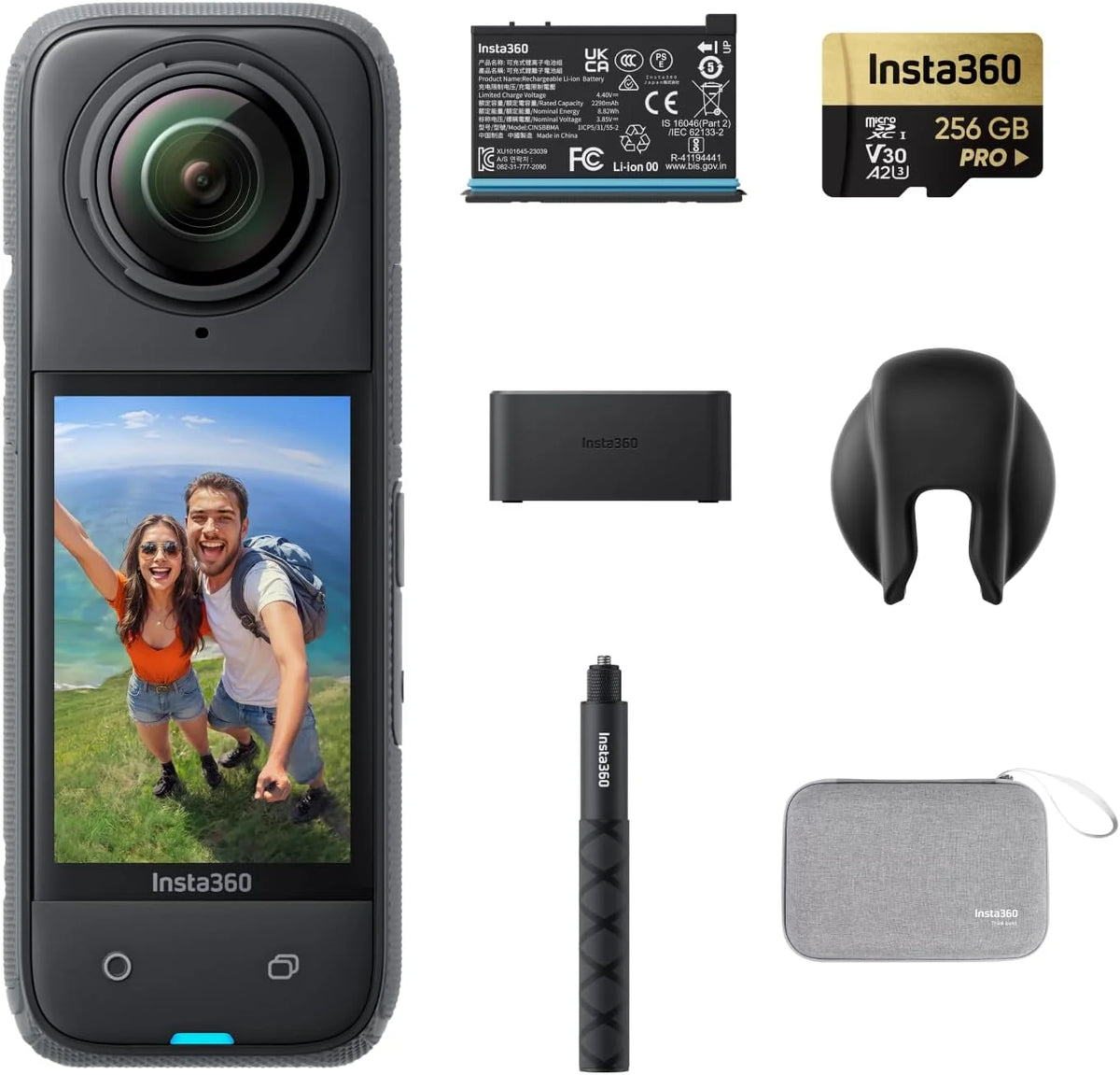 Insta360 X4 Standard Pack 8K 360 Action Camera, Noir Minuit - X4