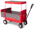 Radio Flyer 3-in-1 All-Terrain EZ Fold Wagon With Canopy, Red And Gray, Air Tires