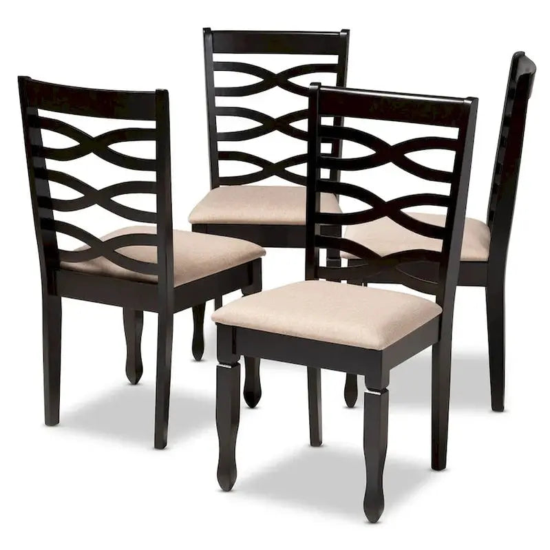 Contemporary Dining Chair Set, 4-Piece, 37.4 x 17.7 x 20.5 inches