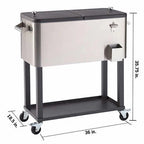 TRINITY Stainless Steel Cooler With Cover, 100 Quart - TXK-0804