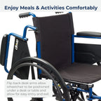 Blue Racing-Style Wheelchair With Swing-Away Footrests, 18 Inches - 530-1-G