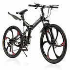26-Inch Folding Mountain Bike, 21-Speed Dual Suspension