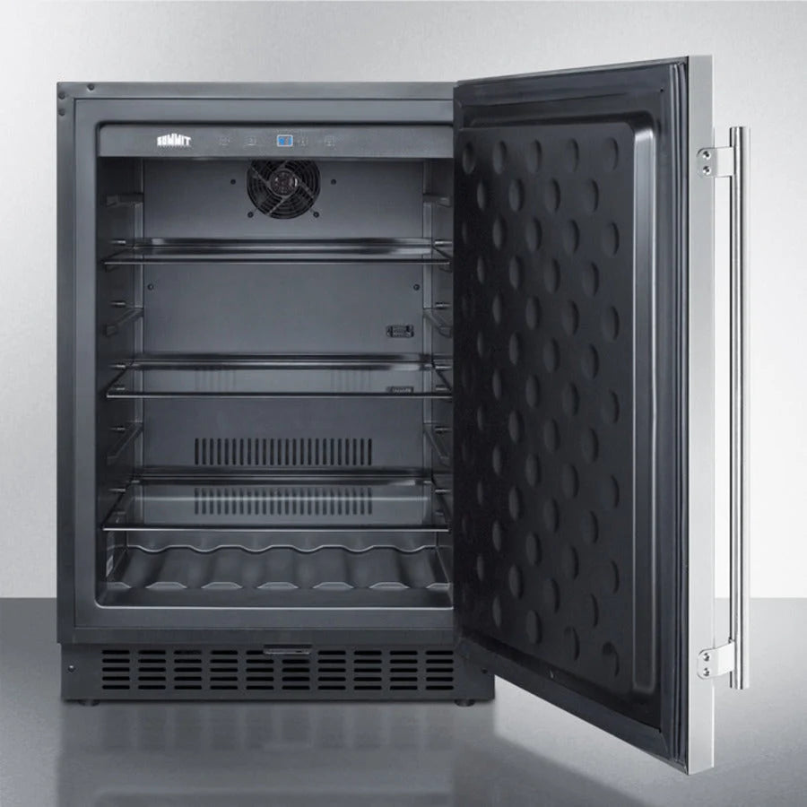 24in Wide Built-In All-Refrigerator With Stainless Steel Cabinet