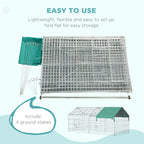 PawHut Small Animal Playpen Yard Fence With Roof, Green - 87in
