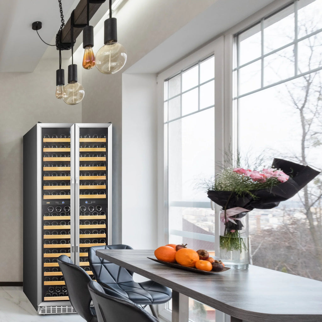 Lanbo 32 Inch 287 Bottle Dual Zone Compressor Freestanding Wine Refrigerator - LW328DD