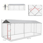PawHut Outdoor Dog Kennel With Waterproof Roof, 19.7 x 7.5 x 7.5 in