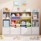 Xilingol Kids Toy Storage Organizer With 6 Removable Bins, 4-Tier Cubbies And 2 Movable Drawers