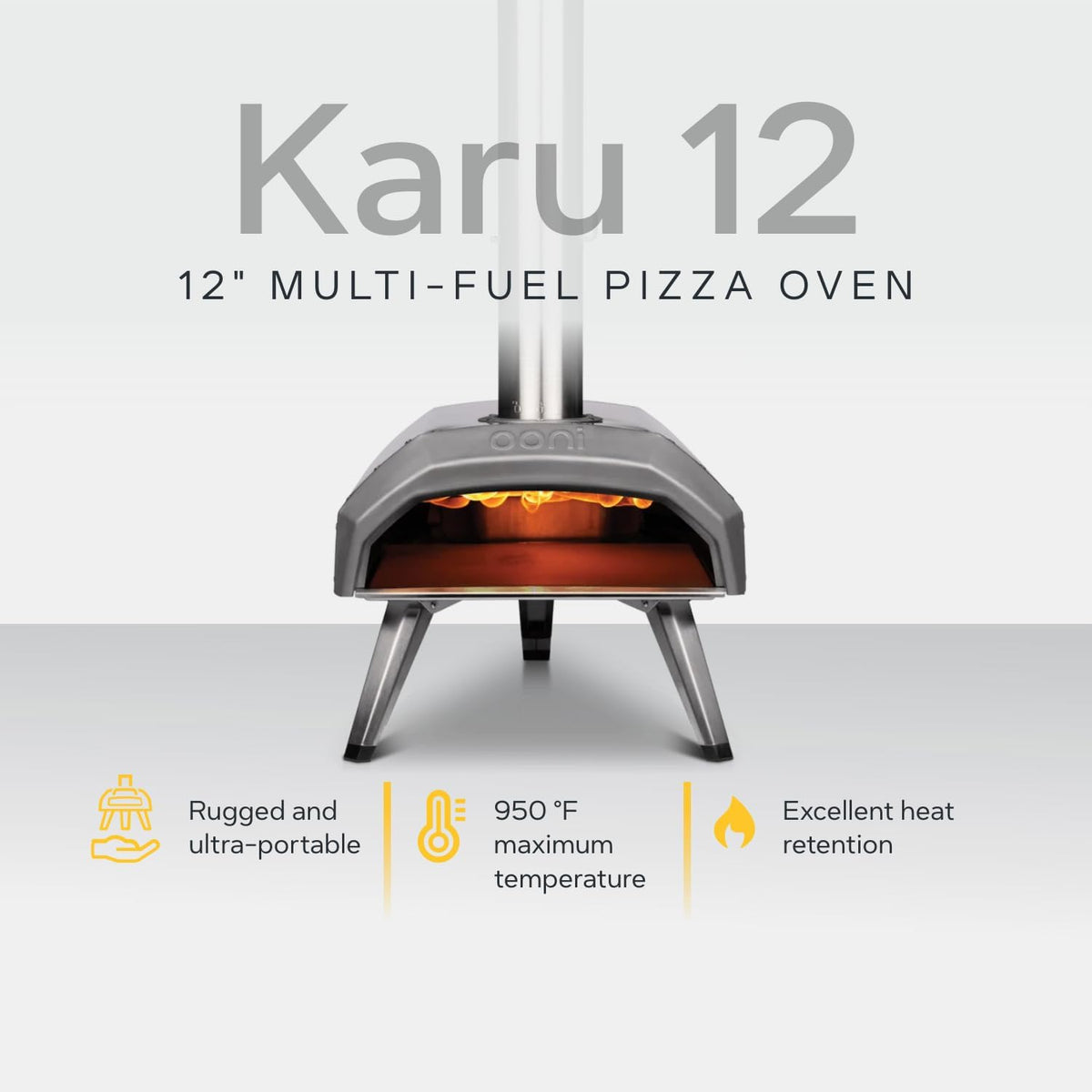 Ooni Karu 12 Multi-Fuel Outdoor Pizza Oven With Pizza Stone - Karu 12