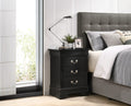 Glory Furniture Louis Phillipe 3 Drawer Nightstand, Black - G3150-3N