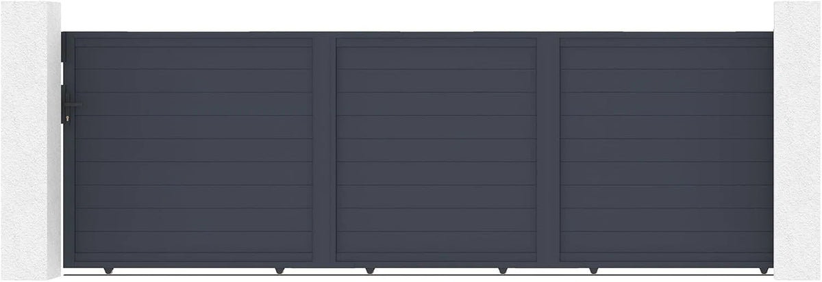 Casanoov Aluminum Swing Gate 392 cm x 161 cm Anthracite Gray RAL 7016 - KIT-000024