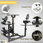Marada Flight Simulator and Racing Wheel Stand, Adjustable, Carbon Steel - Fits Thrustmaster HOTAS Warthog