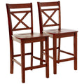 Acme Counter Height Chair Set Of 2, Cherry Finish - Tartys