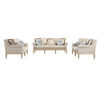 84in Modern Velvet Sofa Set, 3-Seater Couch With Loveseat, Beige