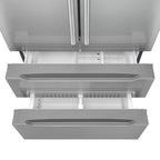 Cosmo 4-Piece Kitchen Appliance Package - 30 in Gas Range, Wall Mount Range Hood, 24 in Built-In Dishwasher, French Door Refrigerator