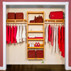 John Louis Home Premier Closet Organizer, 12 Inch Depth, 6 ft Storage Tower, Honey Maple - Fits Up To 10ft Wide