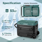 Spaco Dual-Zone 53QT Portable Car Refrigerator Freezer