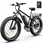 AMYET 26 x 4 Fat Tire Electric Mountain Bike, 48V 15Ah, 7-Speed - EB26