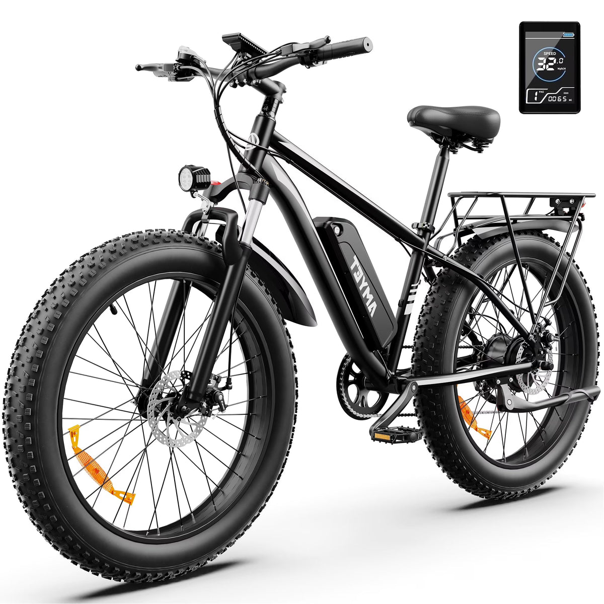 AMYET 26 x 4 Fat Tire Electric Mountain Bike, 48V 15Ah, 7-Speed - EB26