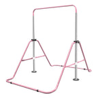 Expandable Gymnastics Bar For Kids, Folding, Height Adjustable 35-51 in, Pink