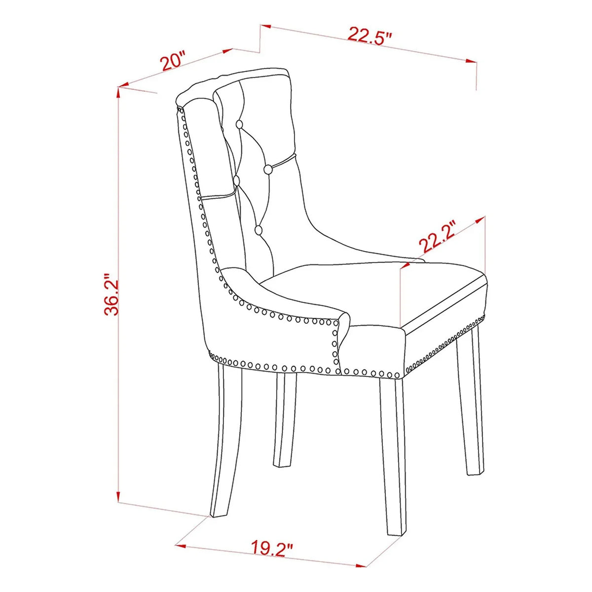 HomeStock Parson Chair With Black Leg And Linen Fabric Light Beige - Frp1T02