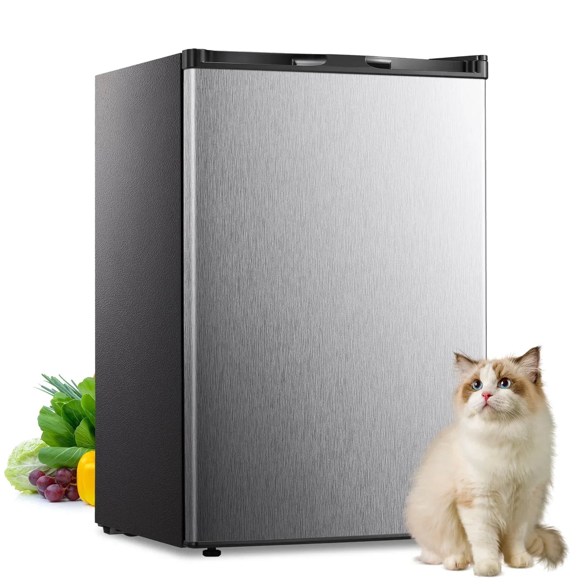 Auseo Countertop Mini Freezer, 3.0 Cu.ft, Silver