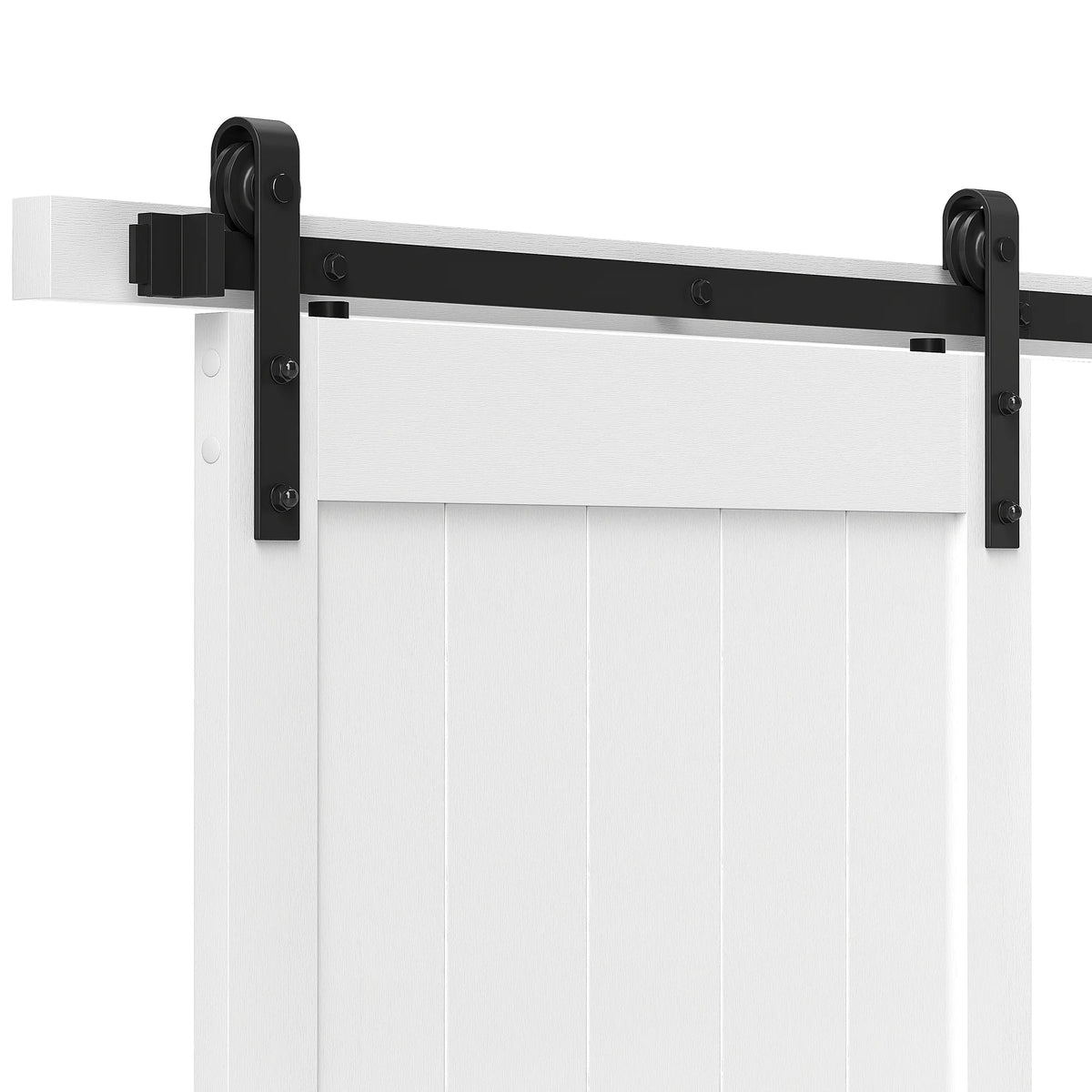 Uforic Sliding Barn Door With Hardware Kit, 48 x 84 in, Gray
