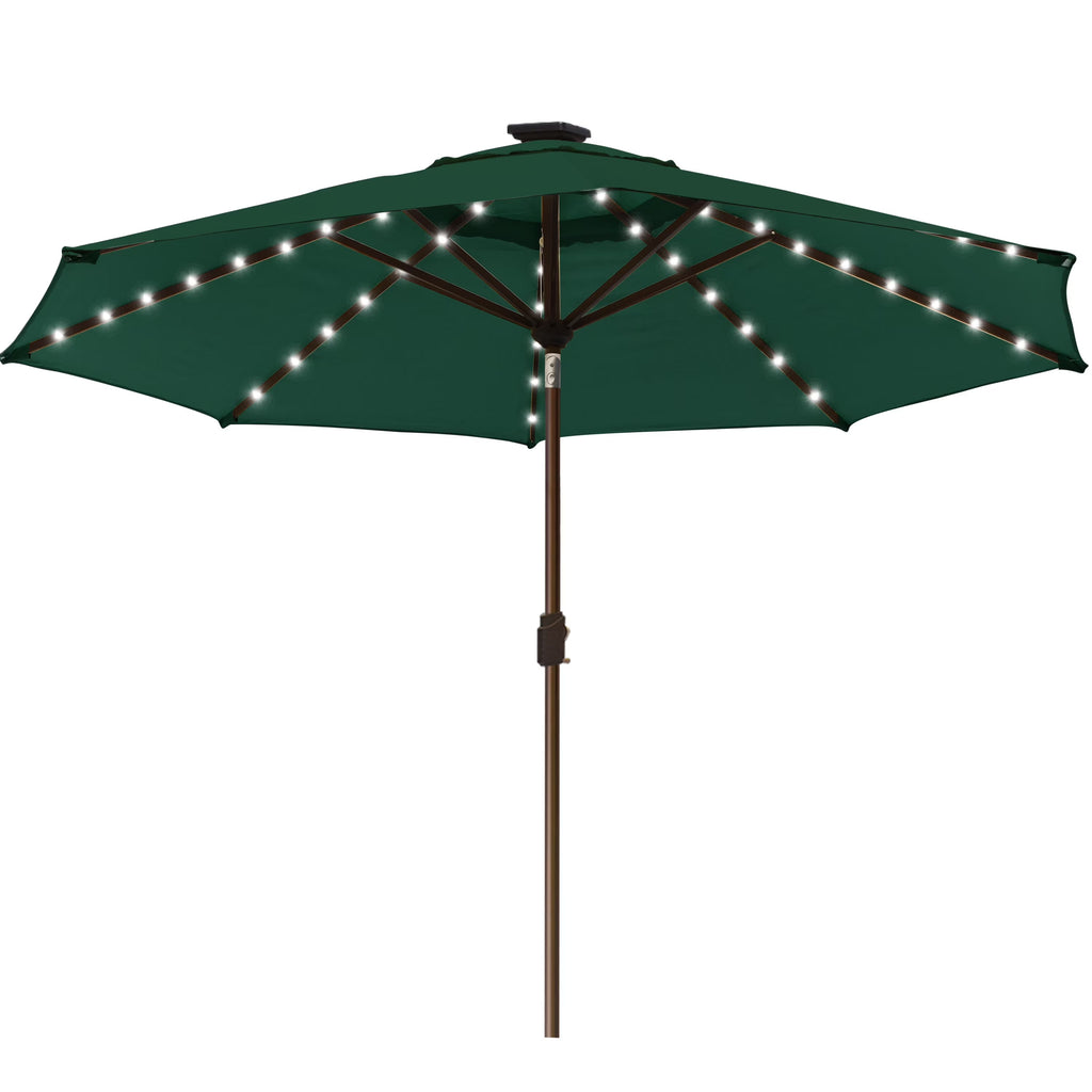 EliteShade 9ft Market Patio Umbrella With 80 LED Lights, Ruby