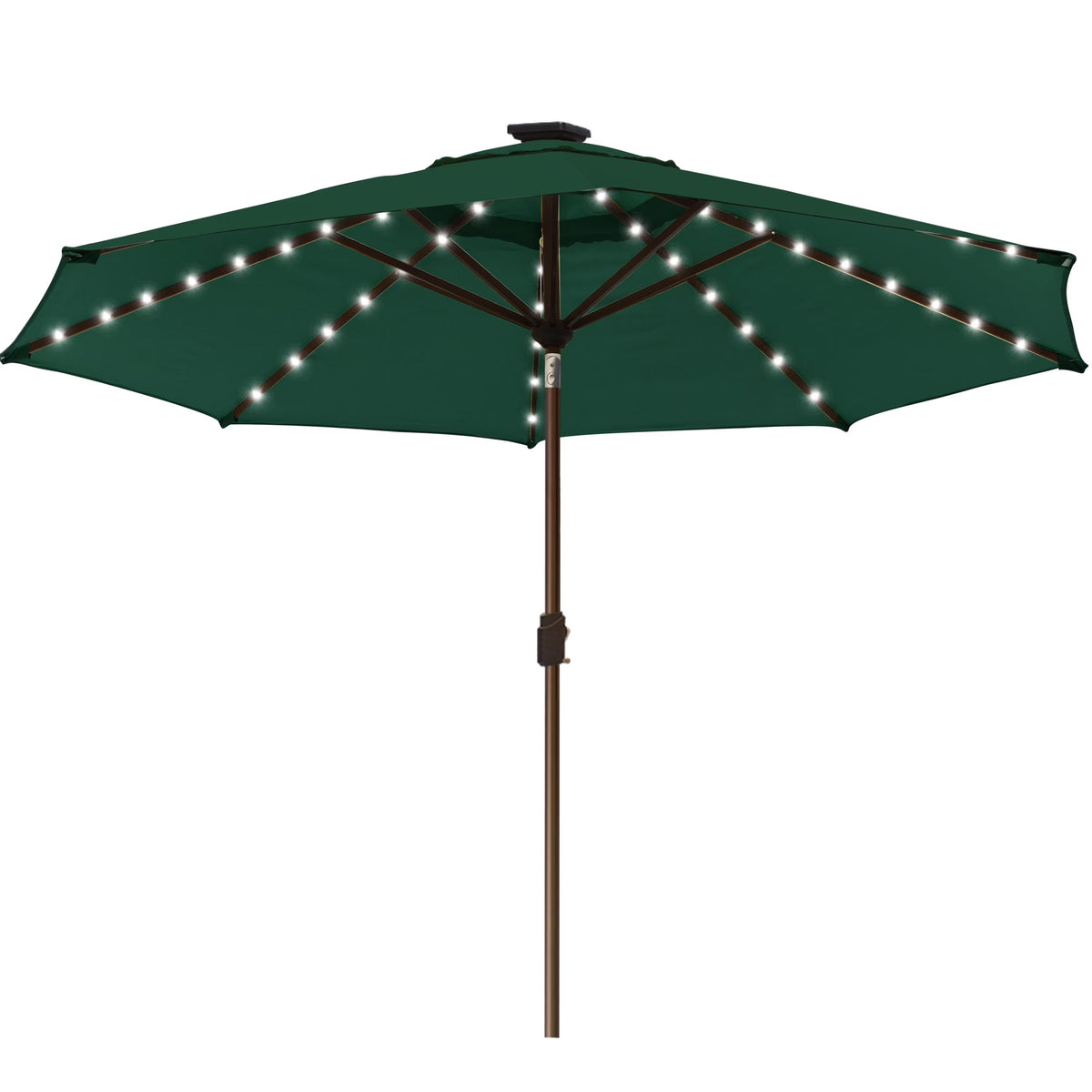 EliteShade 9ft Market Patio Umbrella With 80 LED Lights, Ruby