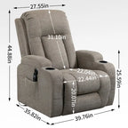 Lazy Boy Power Lift Recliner Chair With Massage, Lumbar Heating, USB Port And Cup Holders - Single Motor