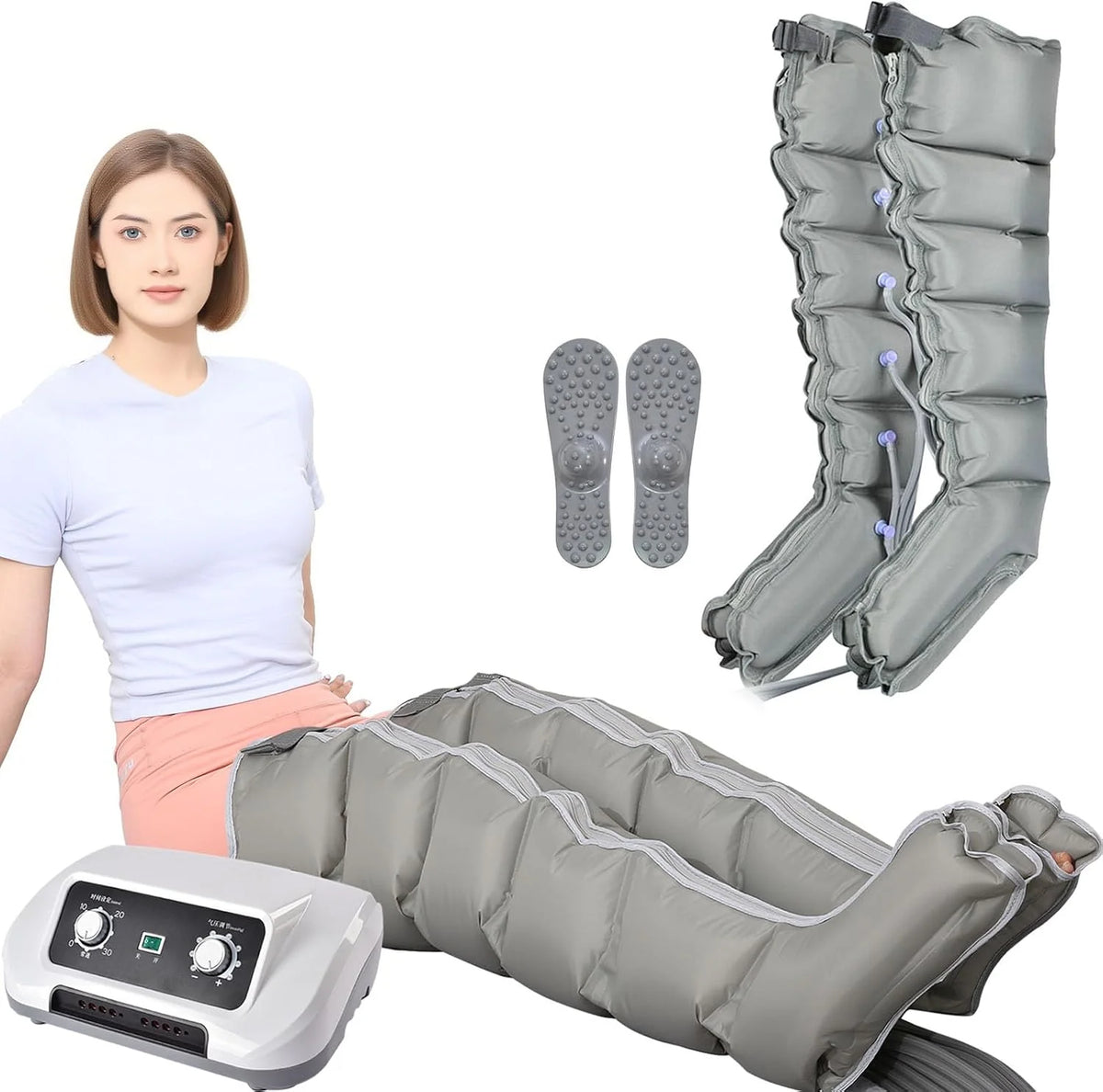 Generique 6-Chamber Pressotherapy Compression Device for Legs, Stomach and Arms - Model 1