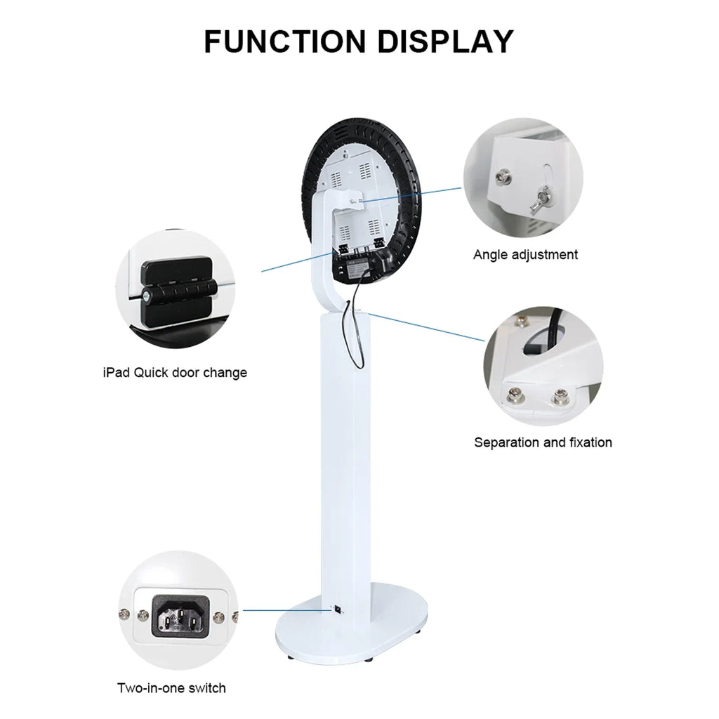 iPad Photo Booth with RGB Ring Light for 10.2in, 10.9in, 11in and 12.9in iPads