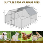 Dextrus Metal Chicken Coop With Waterproof Cover And Wire Mesh, 13.1 x 9.8 x 6.4 ft
