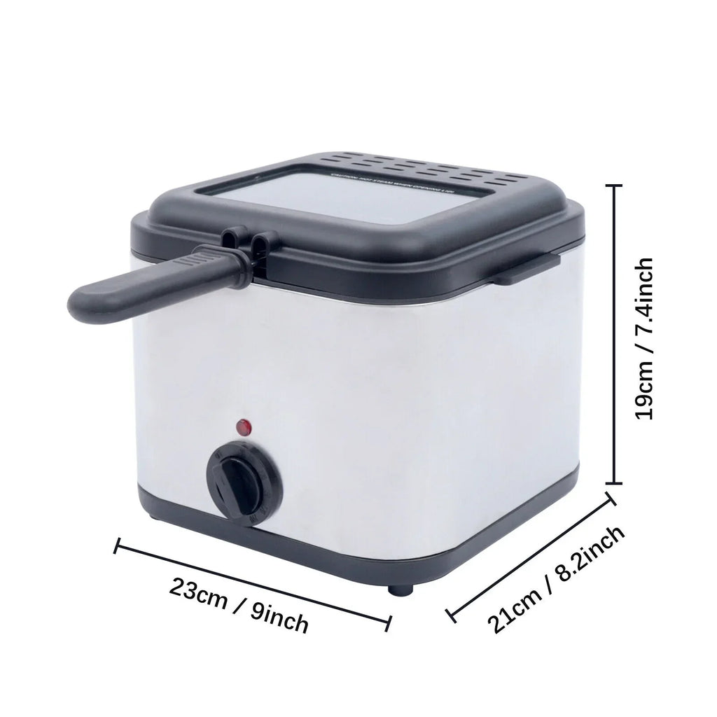DENEST Stainless Steel Electric Deep Fryer With Basket, 1KW, 2.5L