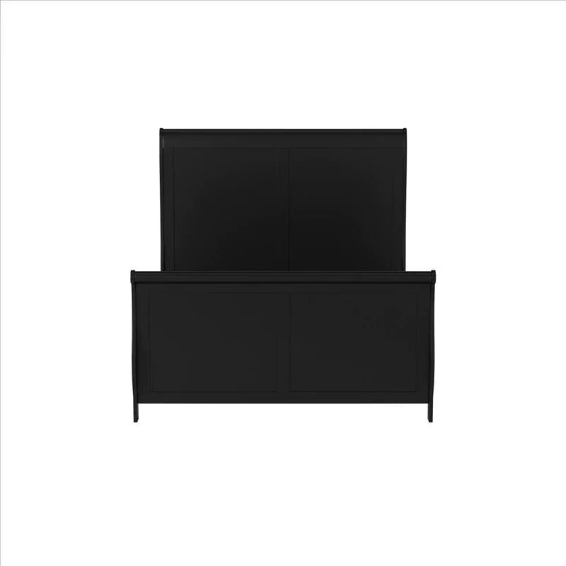 Black Louis Philippe Style California King Sleigh Bed With 2x Nightstands - 3pc Set