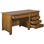 Mission Quarter Sawn Oak 5-Drawer Library Desk - Michael's Cherry